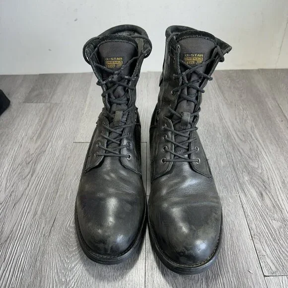 G-Star Raw Boots Men 13 Black Patton III Combat Cargo Military D5204 Biker Shoes